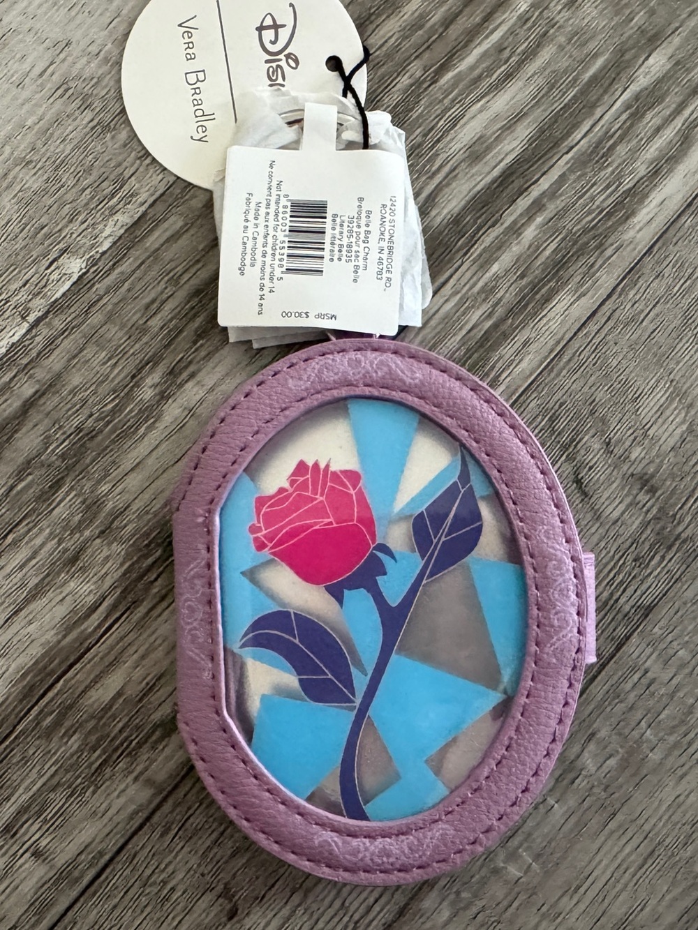 Vera Bradley Disney Belle Bag Charm Mirror